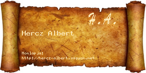 Hercz Albert névjegykártya